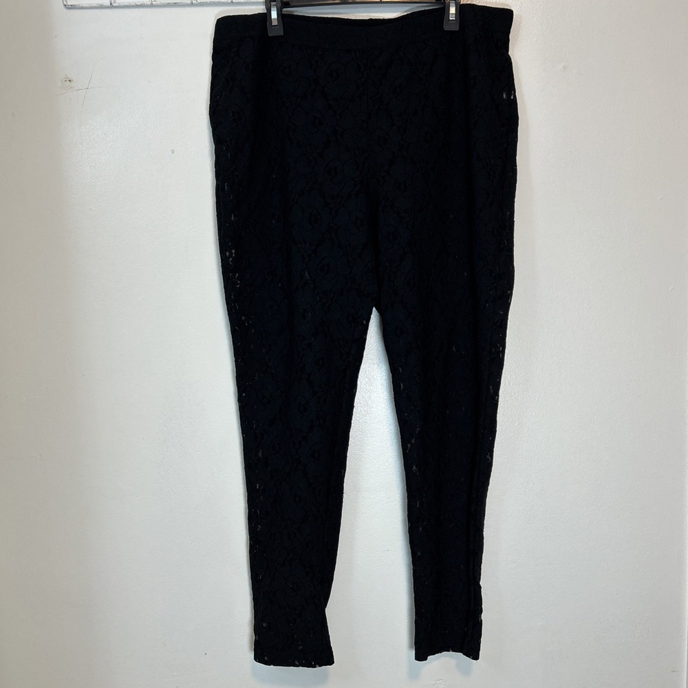 TORRID Women 3 Unlined Lace Legging Black Floral Sheer 6393